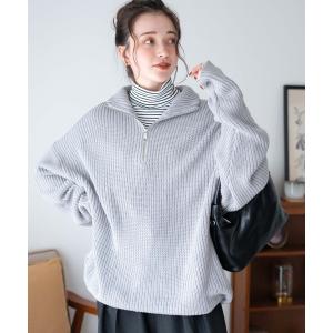 ニット WEGO/ルーズフィットハーフZIPプルオーバー