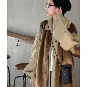 ベスト ジレ 「Javaジャバコラボ」シーズンムード高まる。2wayリバーシブルファー×スエード オーバーサイズ ベスト レディース