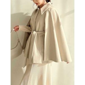 ポンチョ ケープフレアジャケットコート レディース