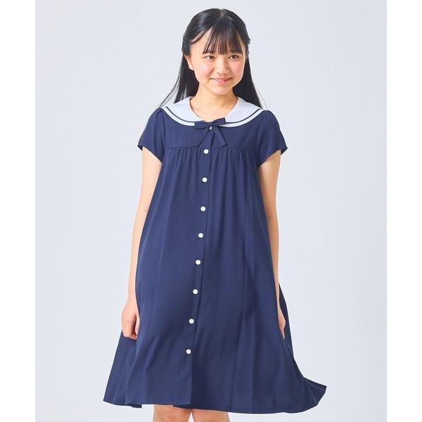 ワンピース 「 接触冷感 吸水速乾 」セーラーAラインワンピース（ジュニアサイズ/140〜160cm...
