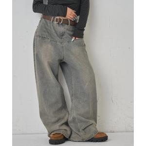 ワイドパンツ ジーンズ デニム デニムパンツ 「UNISEX / サイズ展開あり」スラッシュポケットブラストワイドデニム レディース メンズ