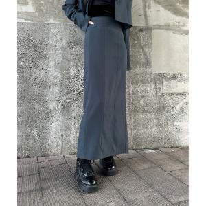 スカート 「LVEU.」ハイウエストタイトスカート / ボトムス スカート タイト ロング ハイウエスト セットアップ モノトーン ブラック グレー