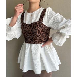 ベスト ジレ ジャガードビスチェベスト レディース