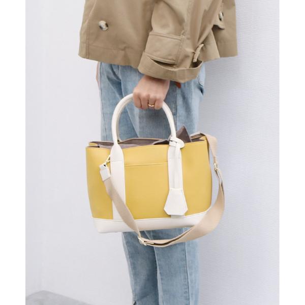 トートバッグ カシュカシュ cachecache / ショルダー付きパーテーション合成皮革トート レ...