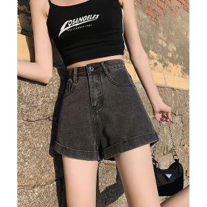 ジーンズ デニム デニムパンツ ハイウエストAラインミニジーパン レディース