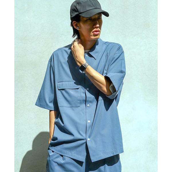 シャツ 「UNIIT/ユニット」 ポリエステルツイル　ダブルフラップポケット　 オーバーサイズシャツ...