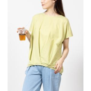 tシャツ Tシャツ レディース SARARI 冷感裾タック無地半袖Tシャツ