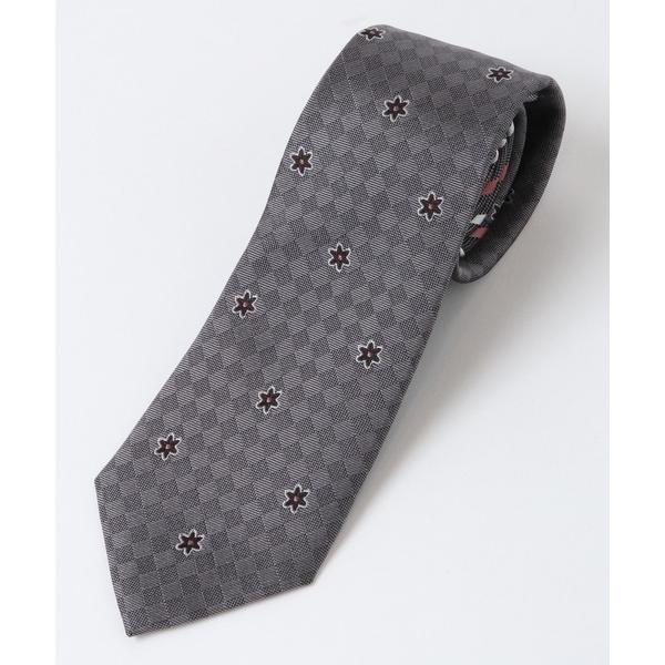 ネクタイ フラワードット/ストライプ クレリックタイ