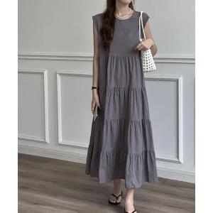 H.TOKYO ワンピース マキシ丈 フレンチスリーブ ティアード