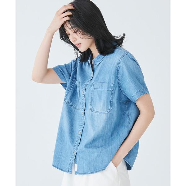 ブラウス シャツ エル・エル・ビーン・ヘリテージ・ウォッシュ・ライトウェイト・デニム・シャツ、半袖 ...