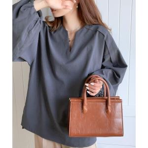 シャツ ブラウス 大人のナチュラルな抜け感。2way バルーン袖キーネックトップス