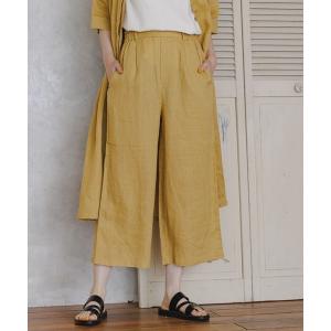 パンツ リネン100クロップドパンツ
