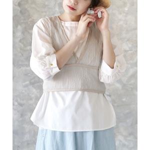 ブラウス シャツ ボリュームスリーブ ラウンドヘ...の商品画像