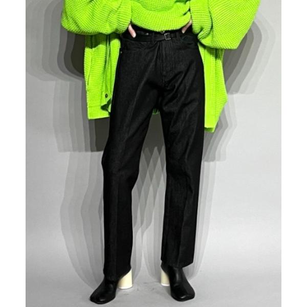 ジーンズ フレアシルエットデニムパンツ/Washed flared denim trousers メ...