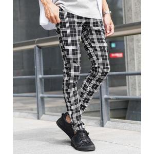 パンツ メンズ スーパーストレッチ チェック スリム スキニーパンツ｜ZOZOTOWN Yahoo!店