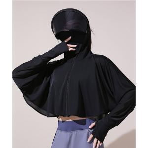 ラッシュガード 吸水速乾 ストレッチ UVカット率99％以上 キャップ付き日焼け止め UPF50+ラッシュガードパーカ レディース