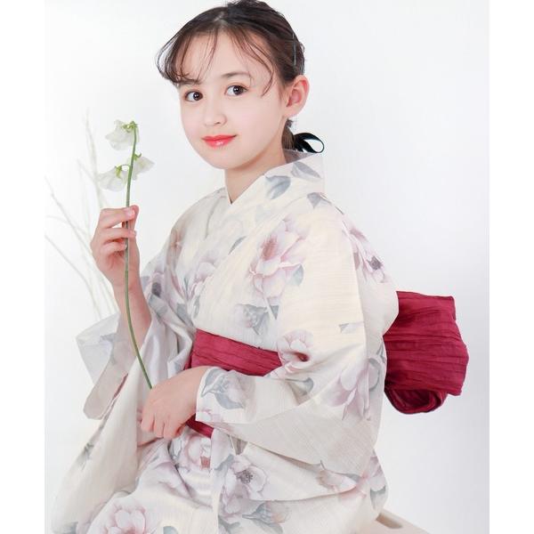 浴衣 簡単着付け ワンピース 浴衣 女の子 3点セット( ワンピース浴衣 + 帯 + 下駄 ) キッ...