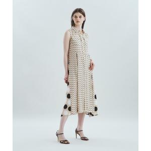 ワンピース レディース ドットコンビシャツドレスの商品画像