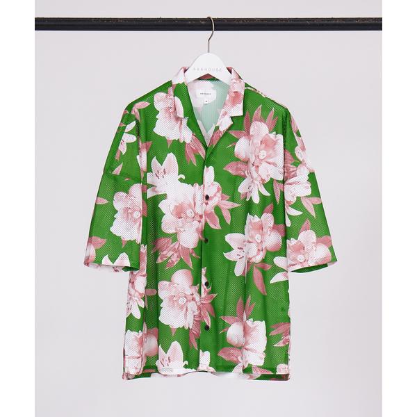 シャツ フラワープリント メッシュシャツ メンズ レディース