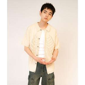 シャツ ブラウス メンズ PERFORATED KNIT S/S SHIRT