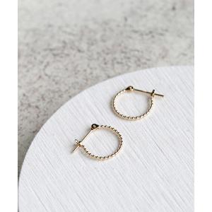 ピアス K10 YG カットフープピアス「queite」 レディース