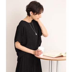 tシャツ Tシャツ 「セットアップ可」ブラウス見え　しぼしぼトップス レディース