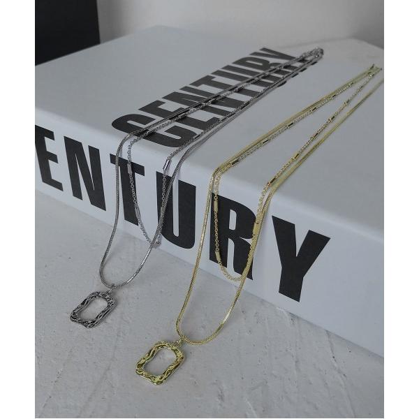 ネックレス チャームシルバー２連ネックレス メンズ レディース