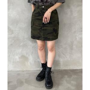スカート ミリタリーカーゴミニスカート