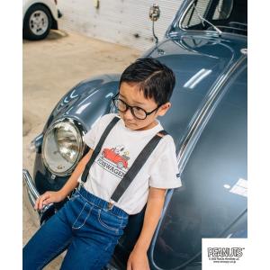 tシャツ Tシャツ キッズ PEANUTS スヌーピー/フォルクスワーゲン ダブルネームコラボ 親子お揃いで着れる半袖Tシャツ　キッズ