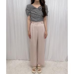 パンツ サイドバックルワイドパンツ レディース