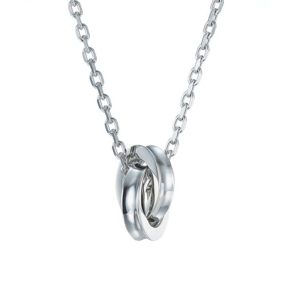 ネックレス 「限定展開」“LH-1”リバースラウンドダブルリングネックレス/サージカルステンレス（金...