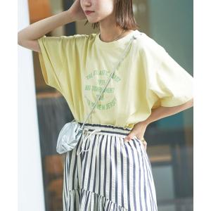 tシャツ Tシャツ ピグメントルーズシルエットロゴプリントTEE