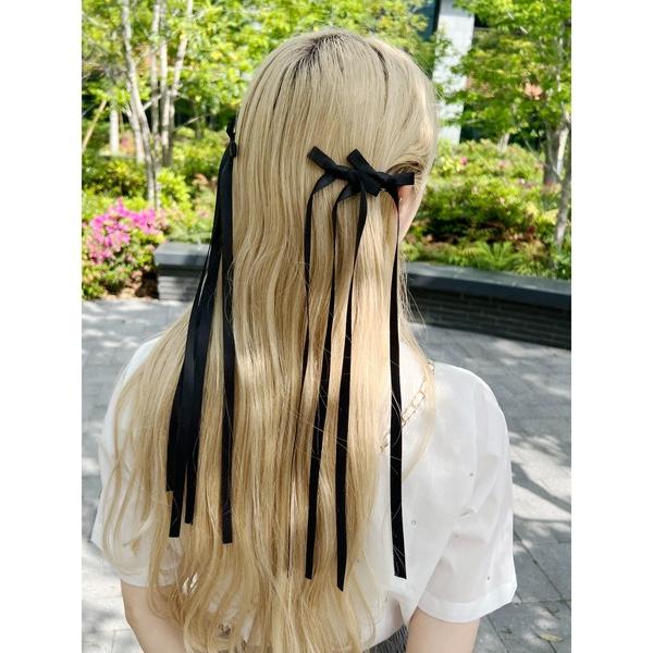 ヘアクリップ レディース ロングリボンクリップセット