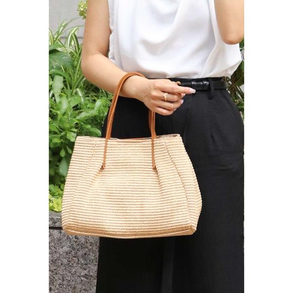 かごバッグ カゴバッグ 「イタリア製」本革ハンドル 2WAY かごバッグ(小)