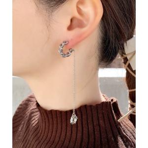 ピアス レディース 「NiiNa」2way ツイストフープチェーンピアス｜zozo