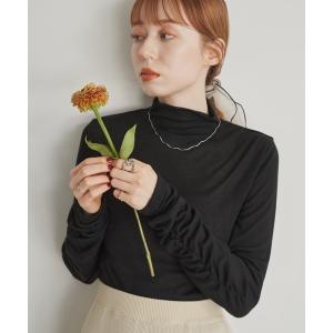 tシャツ ギャザーハイネックシアートップス レディース