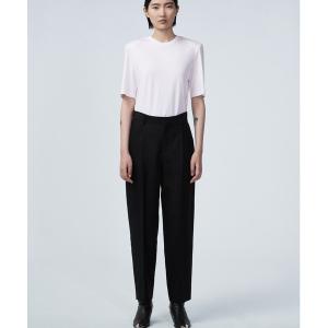 パンツ レディース Cutout-waist Wool-blend Straight-leg Trousers