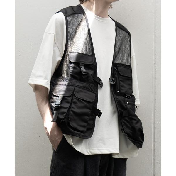 ベスト ジレ 「EDDEN ELLEN」multi pocket military mesh ves...
