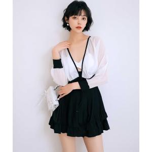 レディース 水着 シアー カーディガン 付き セットアップ