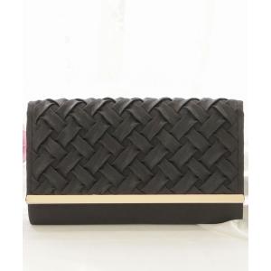 クラッチバッグ パーティーバッグ スクエア型メッシュ風フラップクラッチバッグ レディース