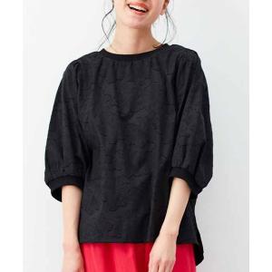 トップス レディース リブ　イン　コンフォート　Ｔシャツ感覚で着られて上品見え　華やかコットンカットドビープルオーバー