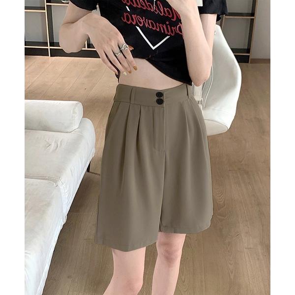 パンツ タック入りショートパンツ レディース