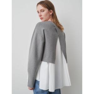ニット バックプリーツレイヤードニット レディース