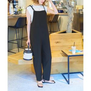 オールインワン ショルダーリボンデザインサロペットパンツ