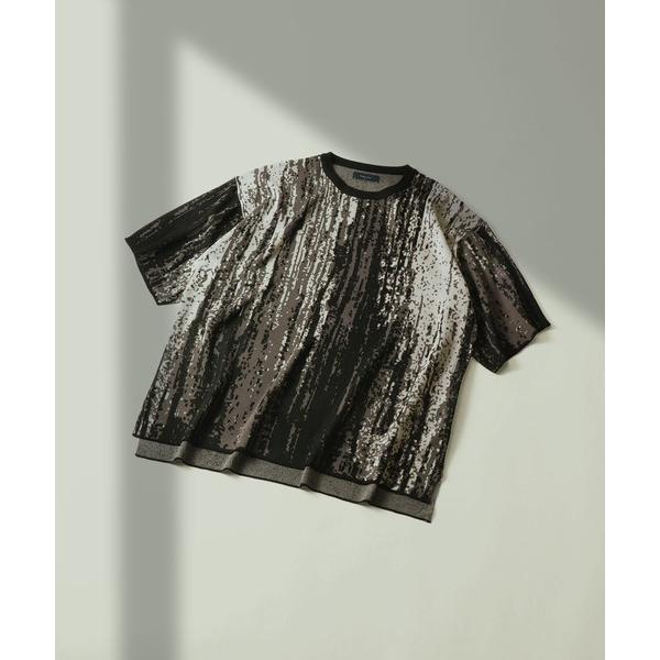 セーター ニット スプラッシュ柄半袖サマーニット メンズ レディース