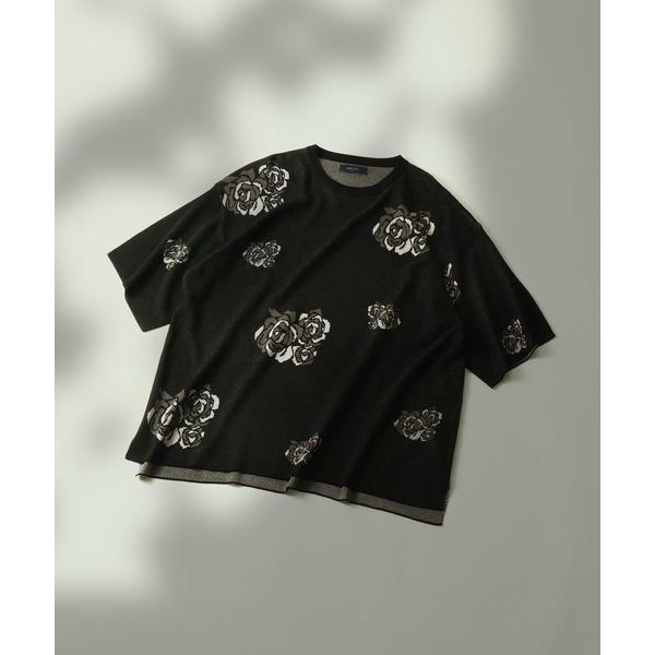 セーター ニット フラワー柄半袖サマーニット メンズ レディース