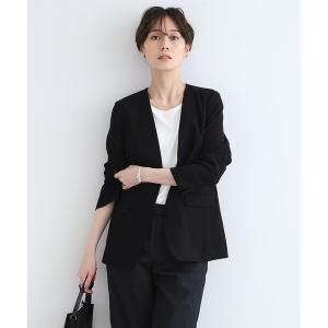 スーツ ジャケット レディース 「こなれSETUP/洗える」ノーカラージャケット
