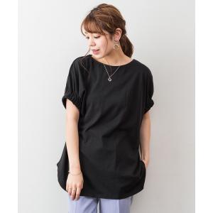 スマホショルダー tシャツ 半袖 atONE 2WAYゴムギャザースリーブカットソー レディース