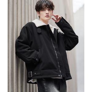 ブルゾン アウター ビッグシルエット裏ボアメルトン2wayショートブルゾン メンズ レディース