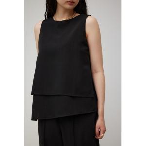 シャツ ブラウス リネンライクレイヤードノースリーブトップス